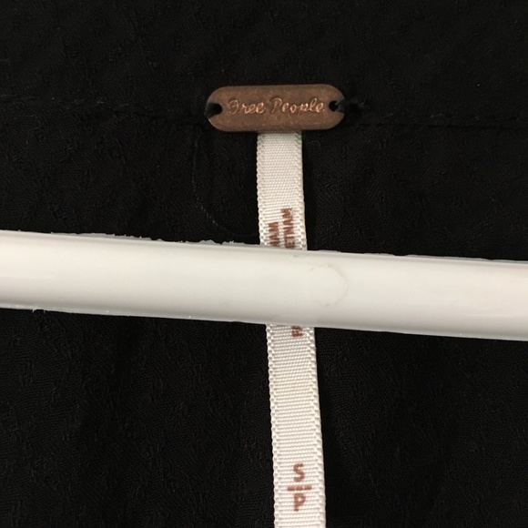 Free People Black Wrap L/S Rayon Top S - Picture 5 of 10